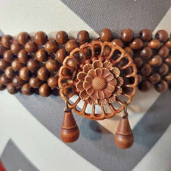 Wooden Weaved Tassel Belt  - Picture 1 of 5